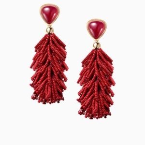 Stella & Dot Riva Burgundy Tassel Earrings